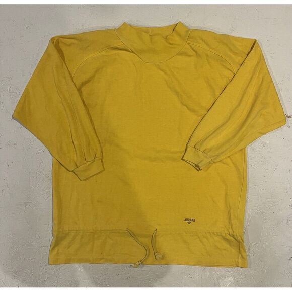 Vintage Adidas Long Sleeve Sweater Pullover Yellow Mens See Measurements - Picture 1 of 10